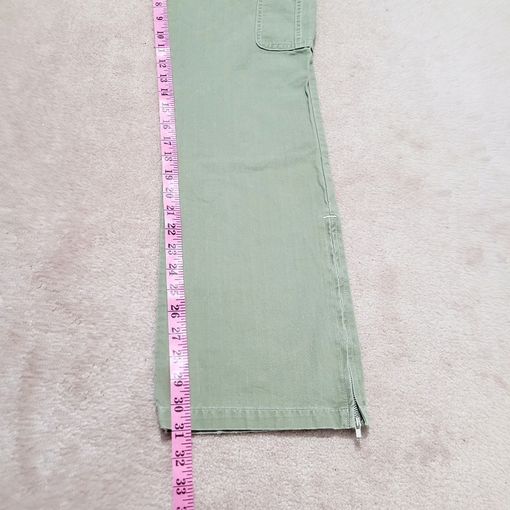 Old Navy Cargo Pants Women’s Size 8 Olive Green 100% Cotton Utility Ankle Zip - Picture 9 of 14